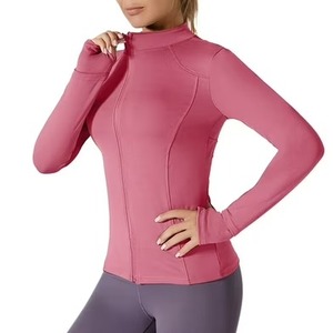 Haut de yoga respirant personnalisé en spandex/nylon, taille plus, vestes de fitness pour femmes, vêtements de sport de qualité supérieure, coupe douce pour le yoga et la salle de sport - Product Image 3