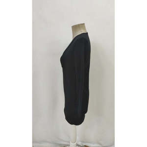 เดรสผ้าเครปนำเข้าแบบมินิคอวีแขนยาวสำหรับผู้หญิง รุ่น 27192 - สีดำ - Product Image 6