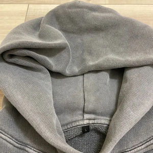 80% coton 20% polyester vintage pour rouille pull surdimensionné à capuche épaules tombantes décolleté croisé Style décontracté pour - Product Image 2