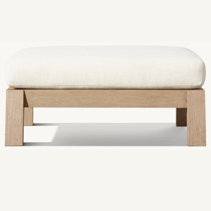 Otomana hecha de madera de teca de alta calidad con un estilo moderno distintivo para uso en interiores con cojines suaves y densos - Product Image 1