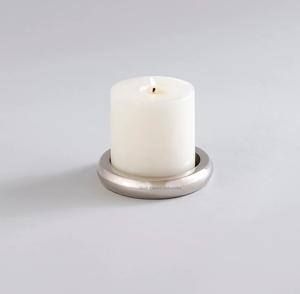 Bougeoir en métal de style américain fini argent pour mariage et maison Décoration de table Bougeoir rond - Product Image 1