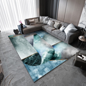 Tapis d'intérieur en velours cristal lavable en machine, taille personnalisée, avec fond à pois, motif abstrait moderne personnalisé pour chambre à coucher - Product Image 3