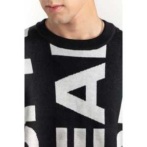 Pull en cachemire jacquard premium avec logo 224-111-033, coupe oversize, grande taille, pull d'hiver chaud à motif imprimé, méthode de tricotage - Product Image 5