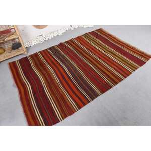 พรมตุรกีขนาด 4.1x6.6 ฟุต, พรมวินเทจ, พรมโมร็อกโกสีแดงเขียว - Product Image 4