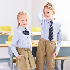 Uniforme Escolar de Estilo Urbano para Niños, Falda Plisada y Camisa de Encaje para Niños y Niñas - Product Image 1