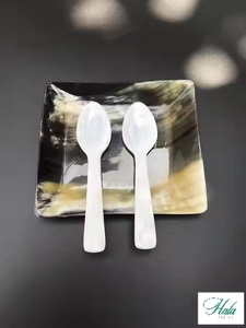 Ensemble de cuillères à salade en corne de buffle de la meilleure qualité, artisanat naturel poli, style animal - Product Image 3