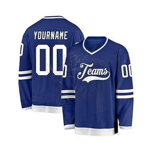 Vente en gros de maillots de hockey sur glace de haute qualité dernière conception sur mesure vente d'équipe respirante durable et personnalisée - Product Image 1