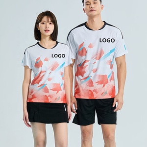 Maillots de badminton personnalisés pour hommes et femmes, impression numérique complète par sublimation, t-shirts bleus de haute qualité, t-shirts de tennis pour enfants - Product Image 3