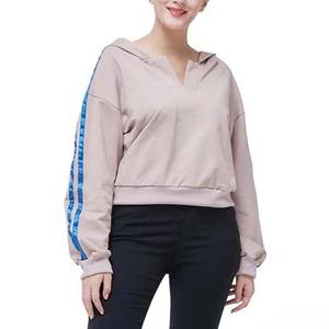 Custom Color Plain Oversized <b>Striped</b> Design <b>Women</b> Hoodie Fleece Material Pullover <b>Long</b> <b>Sleeves</b> Winer Wear Casual Woman Hoodies - Product Image 1