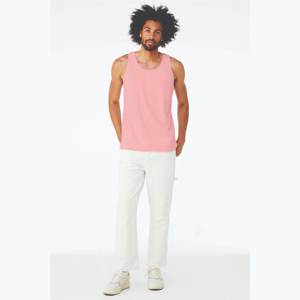 Venta al por menor Fit 100% Airlume anillo peinado hilado algodón 32 solo 4,2 oz Unisex Rosa Jersey tanque botón Casual lado cosido diseño - Product Image 4