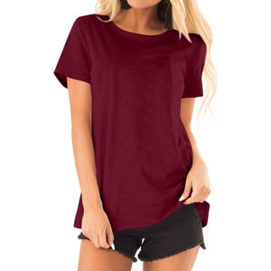 Mujeres algodón manga corta transpirable suave casual verano moda cómoda moda simple sólido básico esencial camiseta - Product Image 4