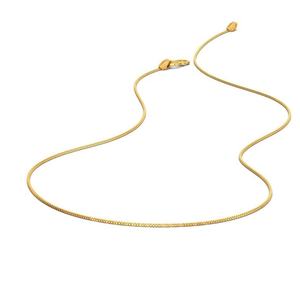 Sleek Gold & 925 Sterling <b>Silver</b> Square <b>Box</b> <b>Chain</b> Contemporary Minimalist Necklace for Everyday Elegance and Gift Occasions - Product Image 2
