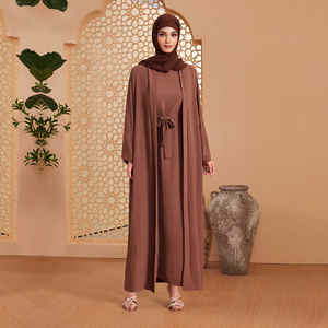 ชุดอาบายะห์มุสลิมผ้าไหมซาตินสั่งทำพิเศษ ป้องกันรอยยับ งานแฮนด์เมด สำหรับผู้หญิงไซส์เล็ก แรงบันดาลใจจากการละหมาด ผลิตในตุรกี ดูไบ แต่งระบาย - Product Image 5