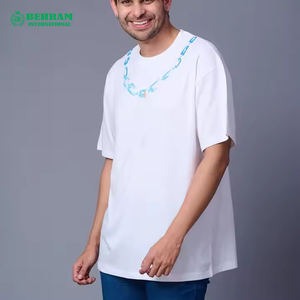 T-shirt pour homme en gros, prix bas, respirant, écologique, blanc, 100% coton, col rond, coupe classique, fabriqué au Pakistan, service OEM - Product Image 2
