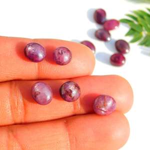 Cabujón de rubí de estrella Natural, piedra preciosa suelta, cristal curativo, rubí, Estrella sedosa, corindón, familia de cristal, lote de colgante de piedra de nacimiento de julio - Product Image 4