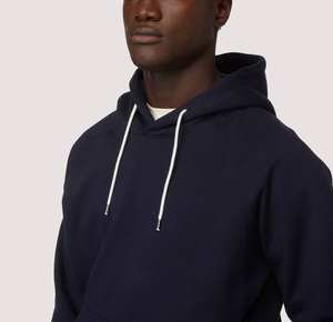 Sweat à capuche uni pour homme, polaire classique, 100% coton, décontracté d'hiver, manches longues, streetwear, cordon de serrage, logo personnalisé disponible - Product Image 4