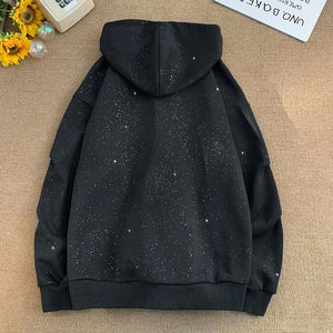 Sweats à capuche pour hommes en éponge française surdimensionnés avec fermeture éclair et lavage à l'acide 100% coton - Product Image 3