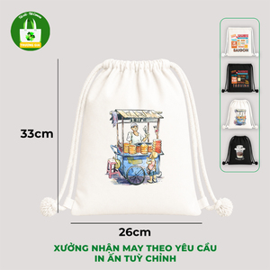 Truong Gia Canvas <b>Drawstring</b> <b>Backpack</b> 26x33cm Printed Cartoon Design Unisex Bag - Product Image 2