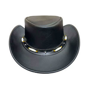 Stylish Rustic Fashion Statement Everyday <b>Leather</b> <b>Hats</b> Comfortable Long-Lasting Sun Protection <b>Leather</b> <b>Hats</b> - Product Image 5