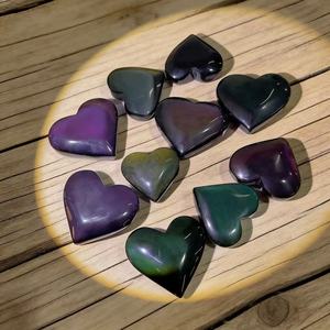 Cœur <span class=keywords><strong>de</strong></span> paume en obsidienne arc-en-ciel naturelle sculpté à la main, pierre <span class=keywords><strong>de</strong></span> guérison Reiki, cadeau significatif pour l'amour et l'amitié - Product Image 3