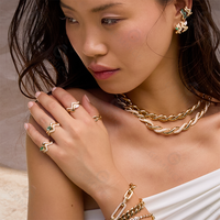 Collier en forme de vague sculptée en diamant Gemnel, plaqué or, diamants en zircon cubique blanc, collier ras du cou, design moderne en forme de vague