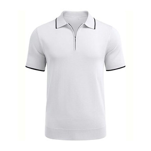 Polos de media cremallera de alta calidad para hombre, tela de algodón cómoda, diseño elegante, transpirable y suave, ideal para informales - Product Image 4