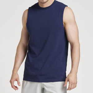 เสื้อกล้ามออกกำลังกายสำหรับผู้ชายเสื้อสแปนเด็กซ์สีฟ้าผ้าคอตตอนผ้าสแปนเด็กซ์เสื้อถักรัดรูปสำหรับออกกำลังกายปี2025 - Product Image 2