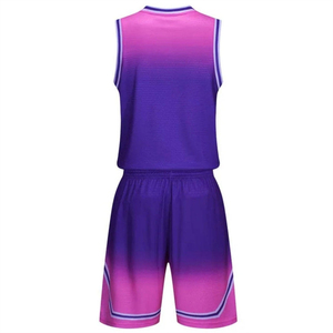 Ensembles d'uniformes de basket-ball respirants en 100% polyester avec logo personnalisé de qualité supérieure avec nom d'équipe personnalisé et design sans manches - Product Image 6