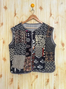 Chaqueta acolchada de estilo bohemio de algodón floral Otoño Invierno Streetwear abrigo Reversible diseño de punto de retazos - Product Image 3
