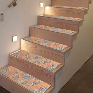Tapis imprimé Orange Step : moderne, bohème, kilim, personnalisé, design 3D, tapis Step - Product Image 3