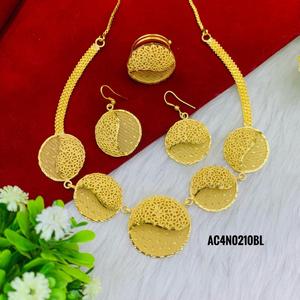 Conjunto de collar de diseño en línea chapado en oro de diseñador joyería de moda de diseño en línea todo tipo un gramo - Product Image 4