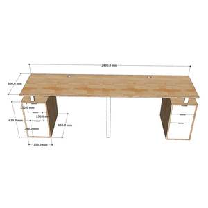 Modern Minimalist <b>Foldable</b> <b>Office</b> <b>Desk</b> with Natural Wood Iron Legs - Product Image 6