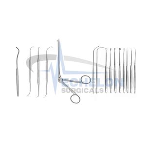 Ensemble d'instruments Health Bay, 21 pièces, en acier inoxydable, manuel, certifié MOL, de haute qualité, pour la chirurgie ORL, garantie 3 ans - Product Image 2