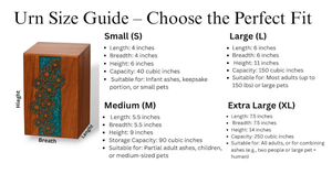 Urne funéraire en bois gravée florale incrustation de marguerites sarcelle urnes funéraires personnalisées pour cendres humaines - Product Image 2