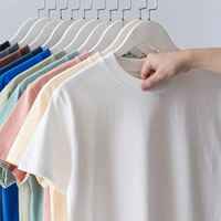 T-shirt formel surdimensionné en coton tricoté 100 % de haute qualité, épaules tombantes, pour homme, couleur unie, respirant, 400 g/m², imprimé sérigraphié