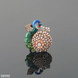 Anillo de Compromiso con Diamantes Florales - Diseño Espiral en Oro Rosa, Oro Sólido de 14K con Diamantes Cultivados en Laboratorio, Chapado en Oro, Certificado, Moderno - Product Image 6