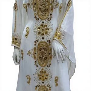 ชุดกะฟตันโมร็อกโกสีสันสวยงาม ดีไซน์ใหม่ปี 2022 ชุดมุสลิมแบบดั้งเดิมประดับด้วยลูกปัดหินทำมือ - Product Image 1