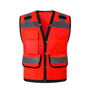 Gilet de sécurité réfléchissant haute visibilité personnalisé ANSI Classe 2 avec LED clignotante, imperméable, respirant, en maille polyester, avec poche pour vêtements de travail - Product Image 5