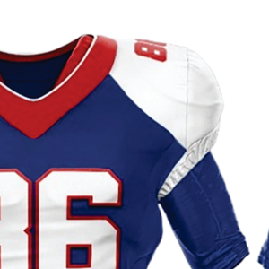 Uniforme de Fútbol Americano Sublimado Personalizado 100% Poliéster, Transpirable, Absorbente de Humedad, Azul Marino y Blanco, con Nombre del Jugador - Product Image 4