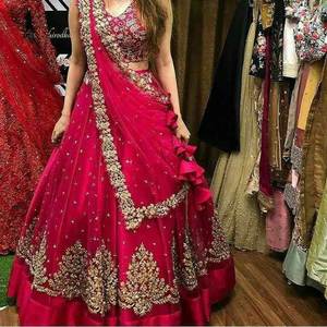 Buena Calidad Bordado con Secuencia de Trabajo Mujeres Lehenga Choli Con Dupatta Online Shopping India - Product Image 6