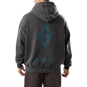 High Quality Custom Logo Solid Acid <b>Wash</b> Winter Hoodie Vintage Unisex Heavyweight Hooded Collar for Men and Women - Product Image 4
