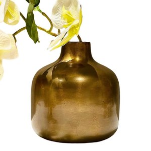 <b>Mirror</b> Finished Customize Size High Quality Metal Gold Iron Flower Vase Hammered for Home or Living Room Decor. - Product Image 4