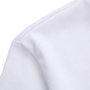 Camiseta ecológica de secado rápido de algodón blanco supersuave para hombre de manga corta con logotipo frontal para verano - Product Image 3
