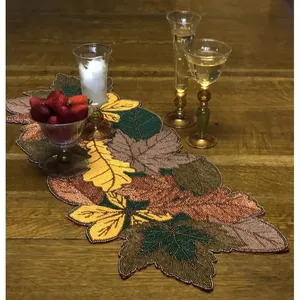 Isham feuilles d'automne chemin de Table perlé tendance bijou personnalisé chemin perlé maison et jardin - Product Image 3