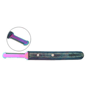 Stainless Steel Sharp Blade Handmade Wooden Handle Professional Portable Luxury Stripping Knife for Pet Grooming - Product Image 3