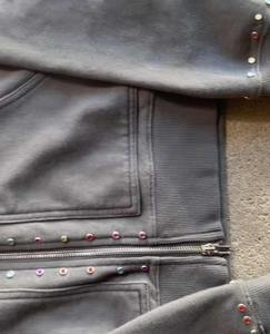 เสื้อฮู้ดผ้าฝ้ายโอเวอร์ไซส์สำหรับผู้ชายเสื้อฮู้ดโอเวอร์ไซส์ซักได้มีซิปรูดซิปแต่งโลโก้ได้ตาม100% - Product Image 3