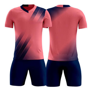 Ropa de fútbol con logotipo personalizado de alta calidad, malla transpirable con cuello en V, nueva temporada, sublimación, uniforme de fútbol liso - Product Image 2