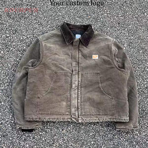 Chaqueta de Trabajo de Lona de Pato Vintage Personalizada, Ropa de Trabajo, Chaqueta de Trabajo para Mecánico, Carpintero, Trabajos de Construcción, para Hombre - Product Image 3