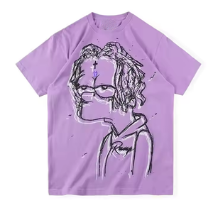 <b>Top</b> Ranking Plain Heavy 100% Cotton Unisex Eco-Friendly Breathable Short Sleeve <b>Mock</b> <b>Neck</b> Loose Fit Oversize Men's T-Shirt - Product Image 3