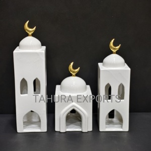 Fresh Arrival Elegant Finely Detail Ceramic Ramadan <b>Lantern</b> <b>Tealight</b> Holder Decorative Festive Spiritual Home Ambience Warm Glow - Product Image 4